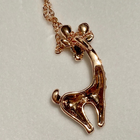 18K Gold Plated Crystal Giraffe Necklace - Picture 5 of 6